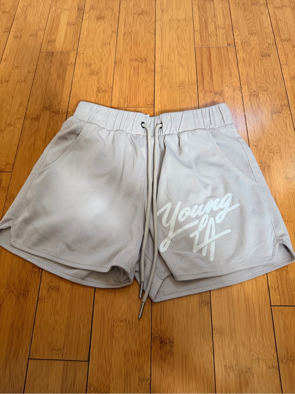 Young LA Women's Light Gray Athletic Mesh Shorts
